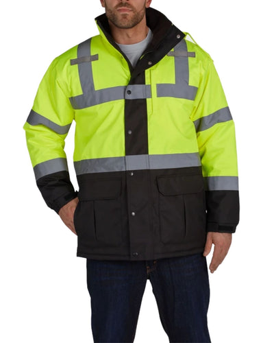 Utility Pro UHV1004 High-Vis Contractor Jacket with Teflon Fabric Protector - Yellow - Utility Pro Wear